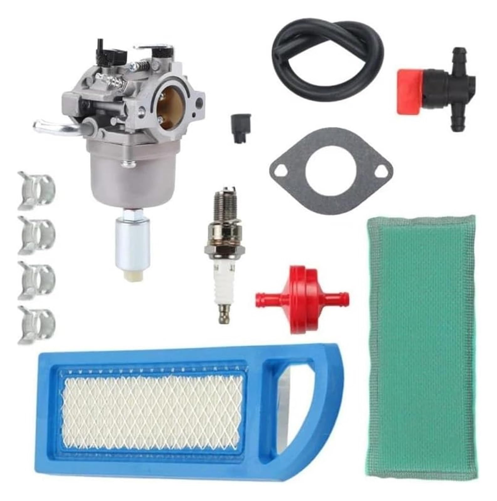 Carburador Repuesto para B&Riggs para S&tratton 14.5-21HP 796109 591731 594593 Carburador De Motor Carburador con Junta De Línea De Combustible Juego De Filtros De Aire