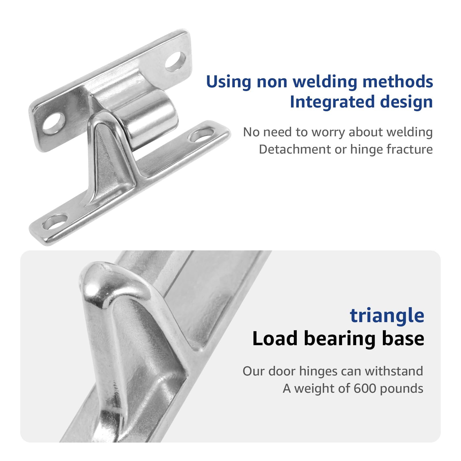 2 Pack Gate Hinge Set 304 Stainless Steel Farm Gate Hinge Wall Mounted - View #9
