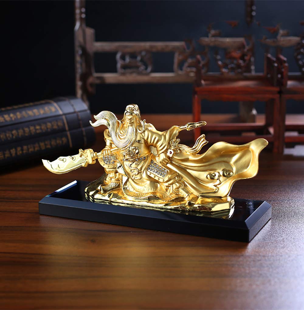 DOSNVG Car Decorations Feng Shui Guan Yu Statue Chinese Fighting Hero Warrior Figurine Chinese Handmade Reading Hero