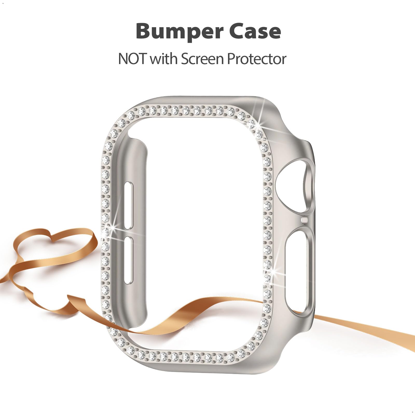 Yolovie Compatible for Apple Watch Case 42mm Bling Crystal Diamonds Rhinestone Bumper Cover for Women Hard PC Protective Frame for iWatch Series 3/2/1-42mm Starlight - Image 2
