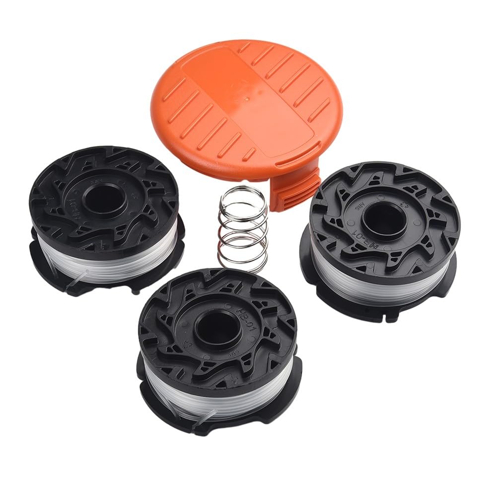 Juego de 3/6 bobinas de repuesto con hilo para Black &Decker AF-100 Eater, 0,065 pulgadas x 30 fu?, función de avance automático, compatible con desbrozadora GH400 GH500 GH600 GH900 CST1000 MTC220
