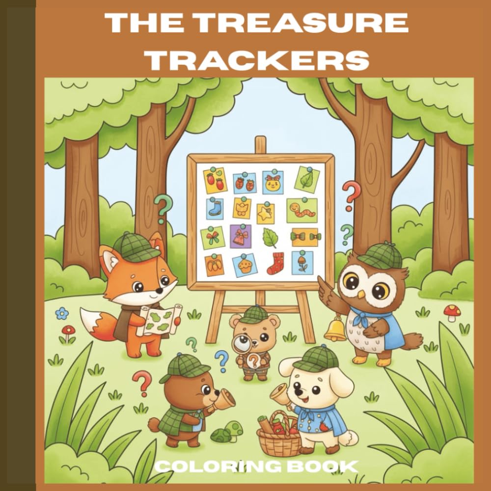 The Treasure Trackers| A Cute Animal Treasure Hunt Coloring Book for Kids