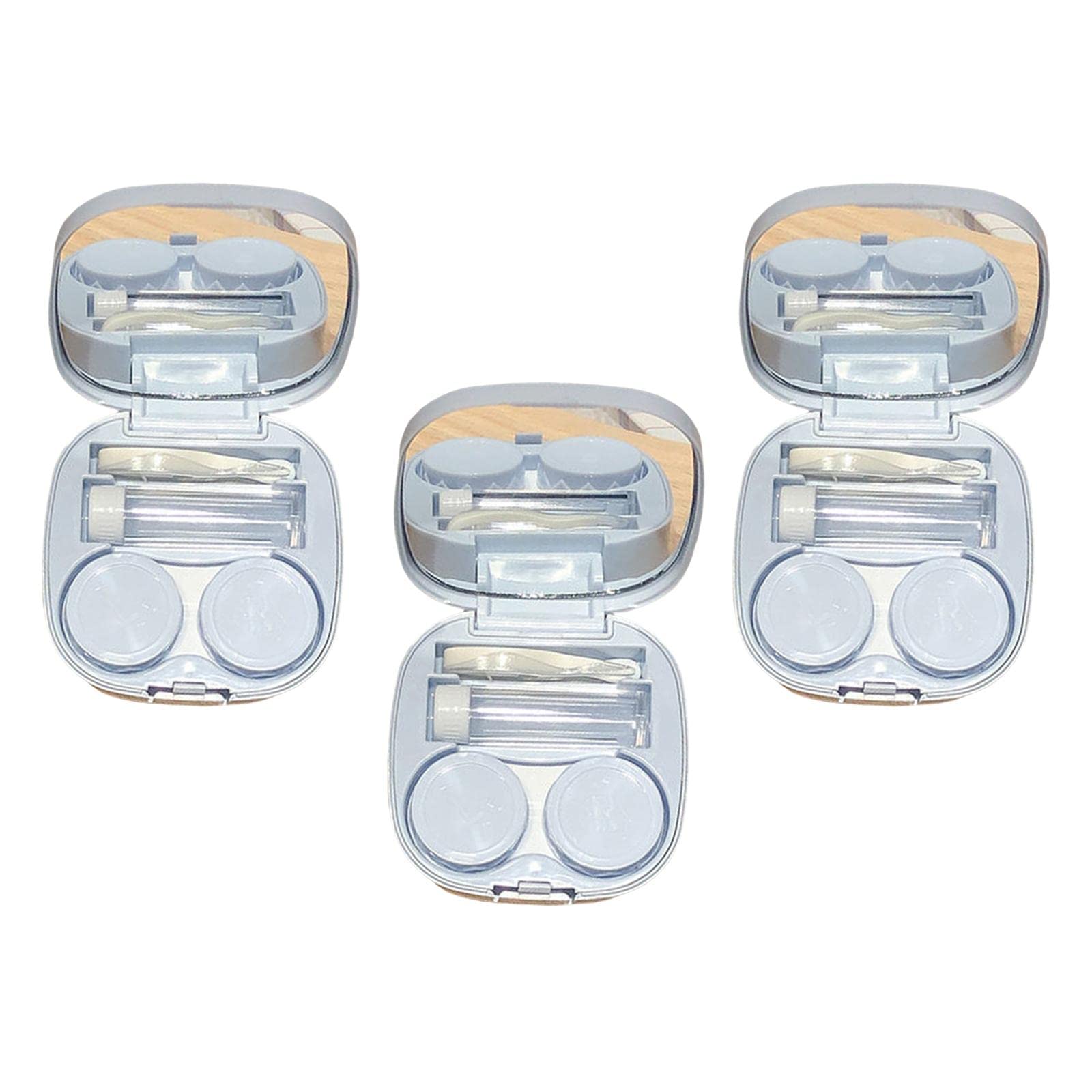Bnf® Pack of 3 Compact Contact Lens Case Kit with Mirror Durable Convenient Small Blue Health & Beauty Vision Care Contact Lens Cases-image-32