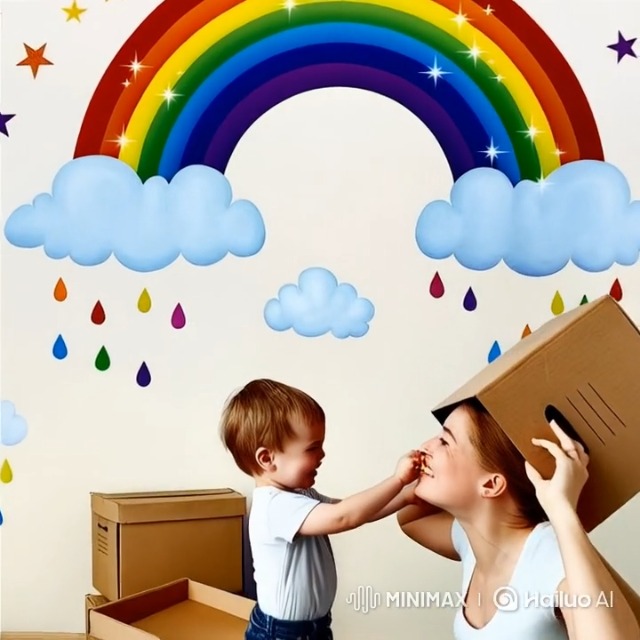DECOWALL Rainbow Stickers para Niños 2 Hojas miniatura 7