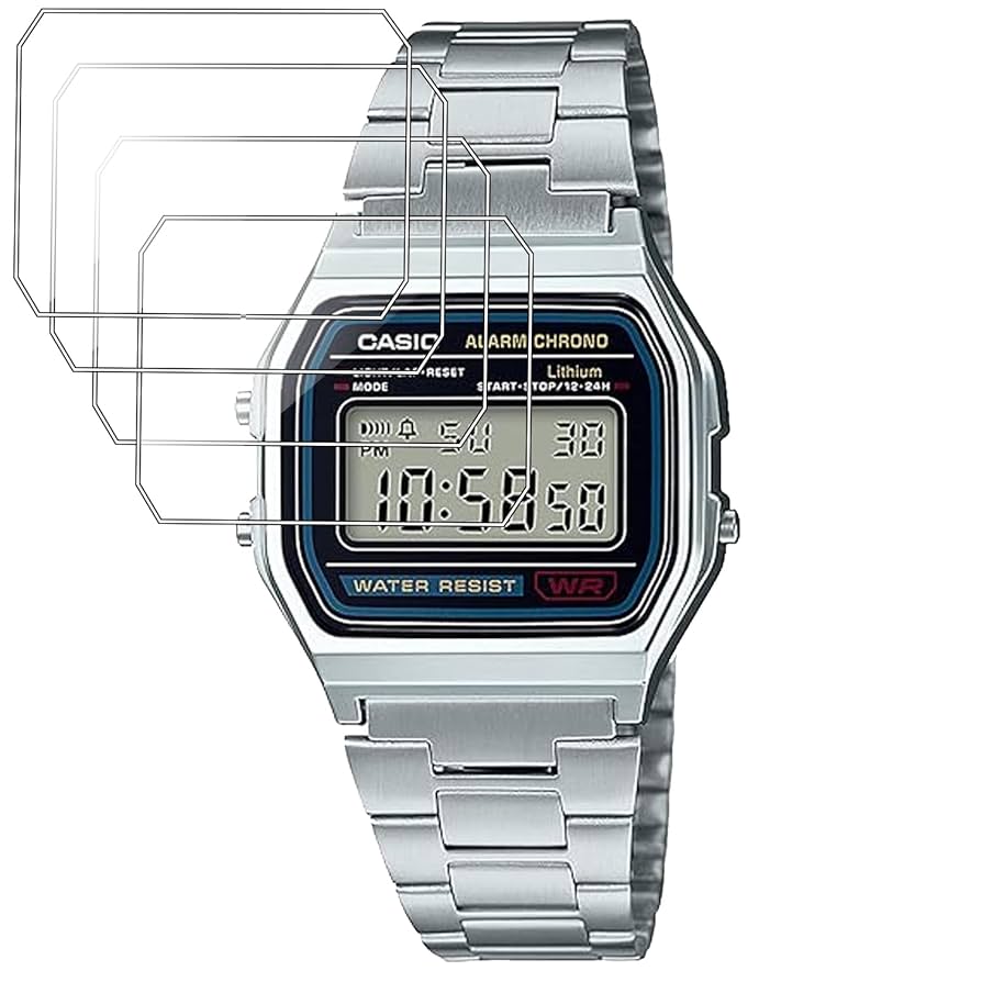 CASIO A158【ナノコーティングPETフィルム】 Amazon.co.jp: 【3枚入】For A158/ A159対応腕時計用液晶TPU保護