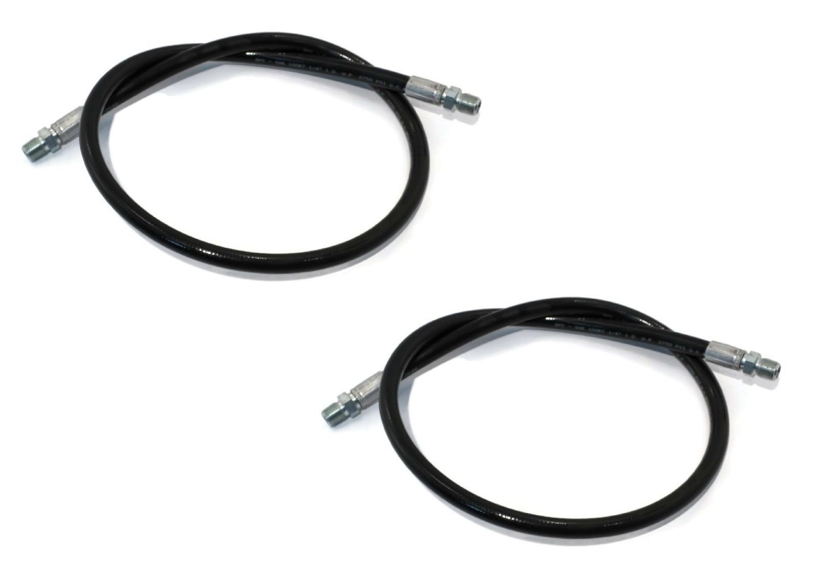 (2) New 1/4" x 38" High Pressure Hydraulic Hose for Buyers SAM 1304225 Snowplow