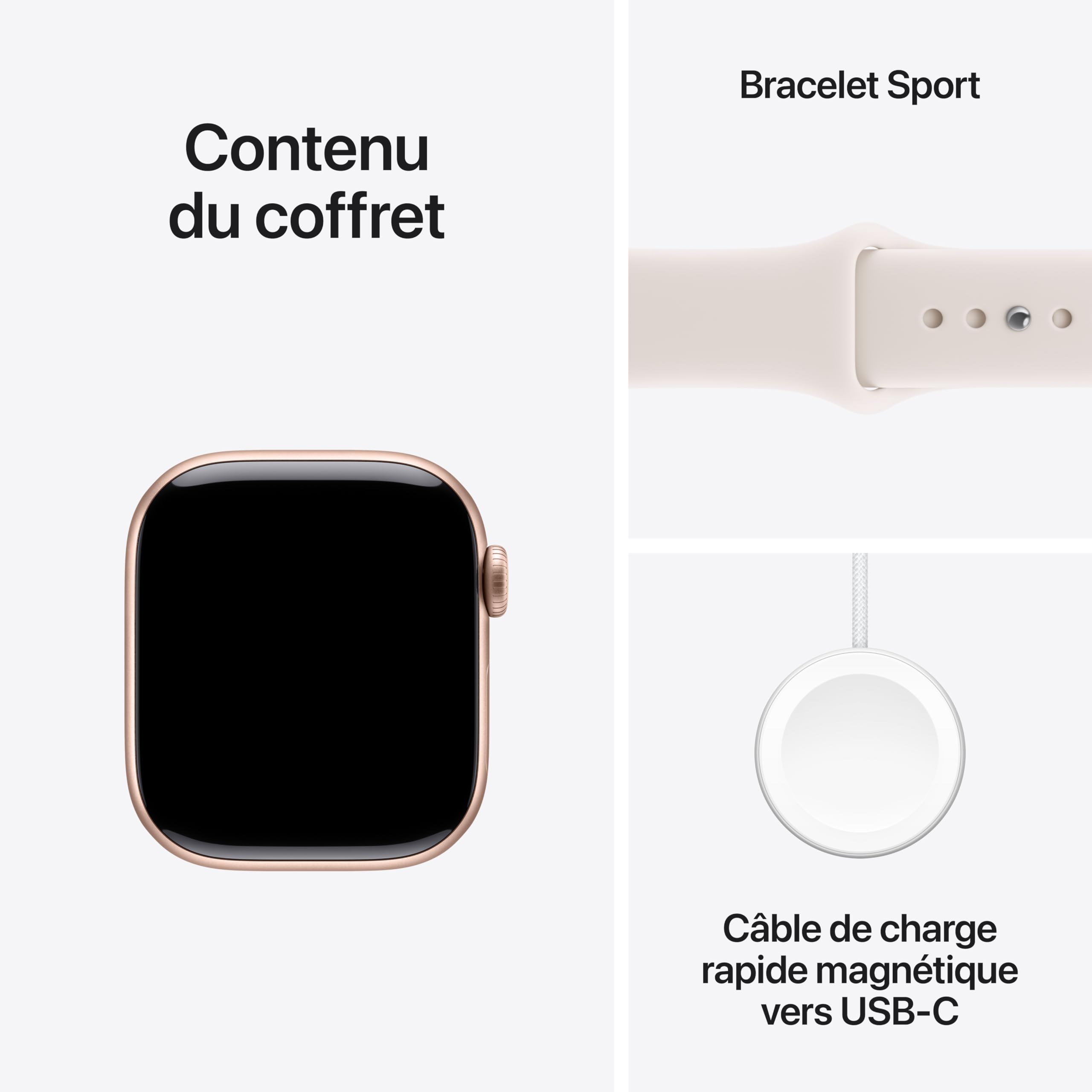 Apple Watch Series 11 [GPS 42 mm] Montre connectée avec boîtier Or Rose et Bracelet Sport Rose Tendre. Score de Sommeil, Moniteur d’activité, Suivi de la santé, écran Toujours activé