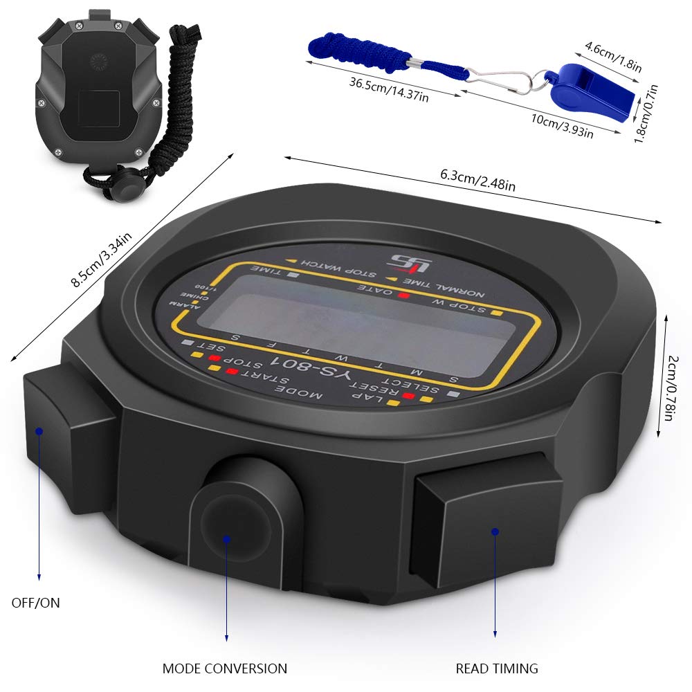 Cronometro Sportivo Digitale - Stopwatch Con Allarme E Timer Per Allenamenti E Gare - Foto 7