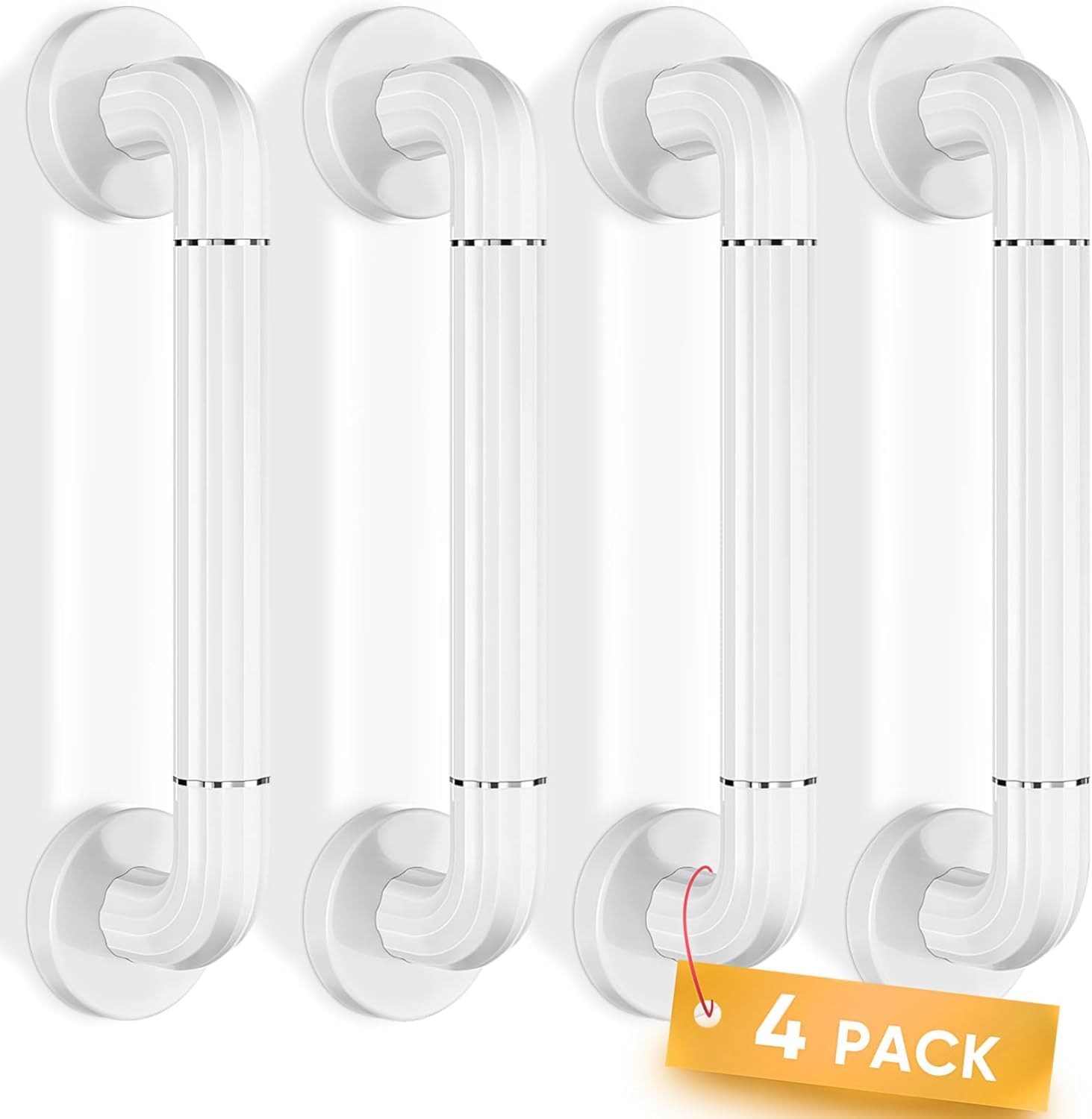 4-Pack 13 Inch Grab Bars for Bathtubs and Showers, Anti-Slip Safety Hand Rail Griffstangen für das Bad Support Bar for Handicap, Elderly, and Pregnant Women