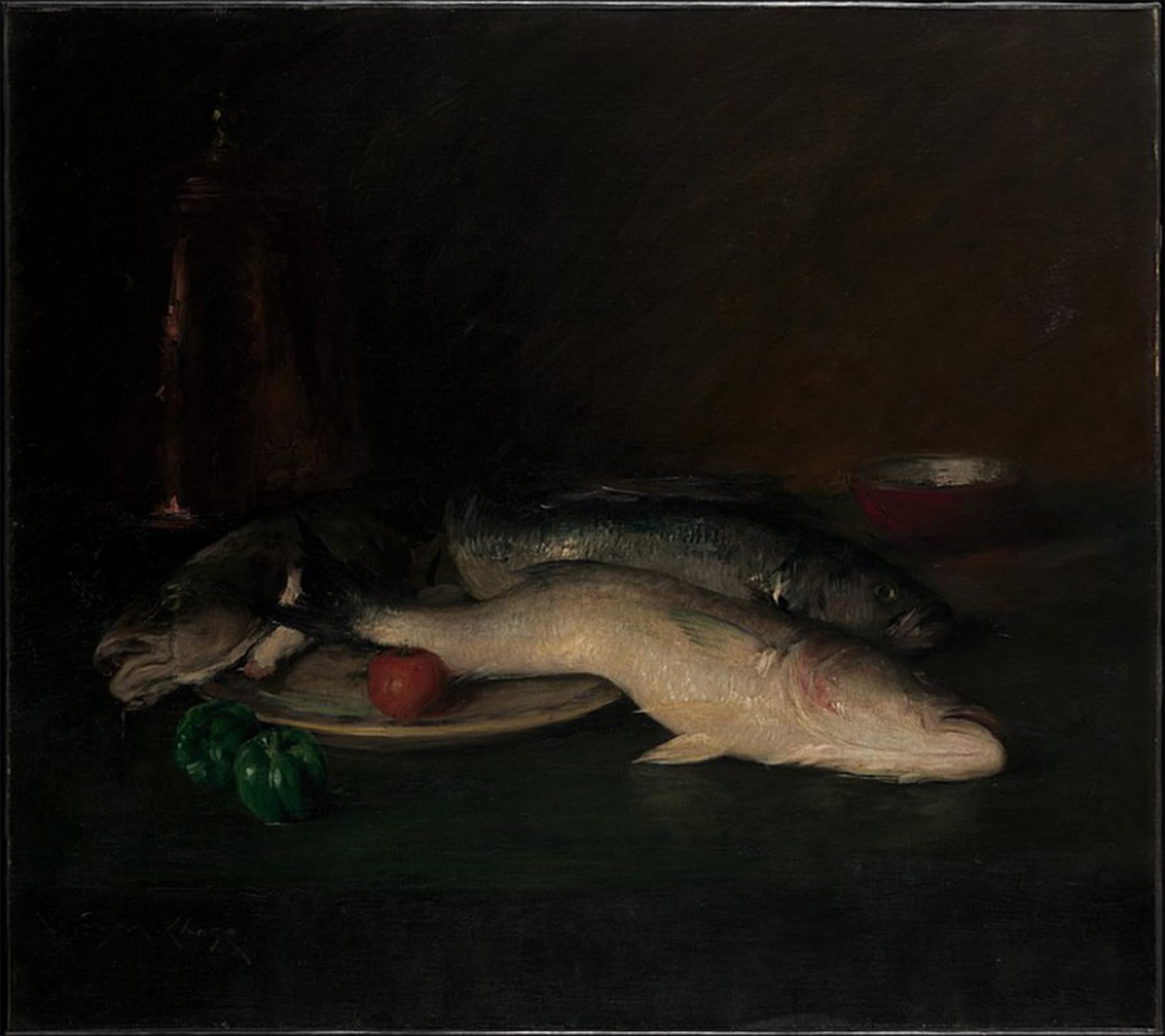 POSTERIIk Vintage Classic Picture Landscape Artwork Stillleben Fisch by William Merritt Portrait Canvas Painting for Office Home Decor 60x90cm