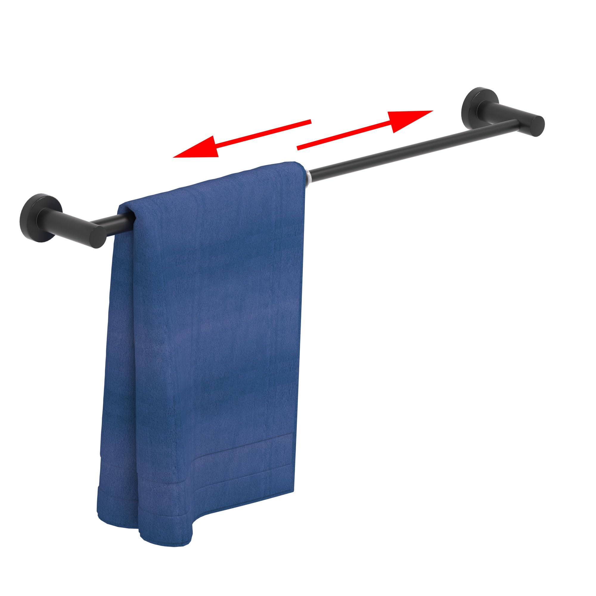 2 Pack Adjustable Towel Bar, HOMOTEK Economical Bathroom Towel Holders, Towel Rod Size from 12 Inch to 22 Inch Single Towel Racks, Wall Mount Towel