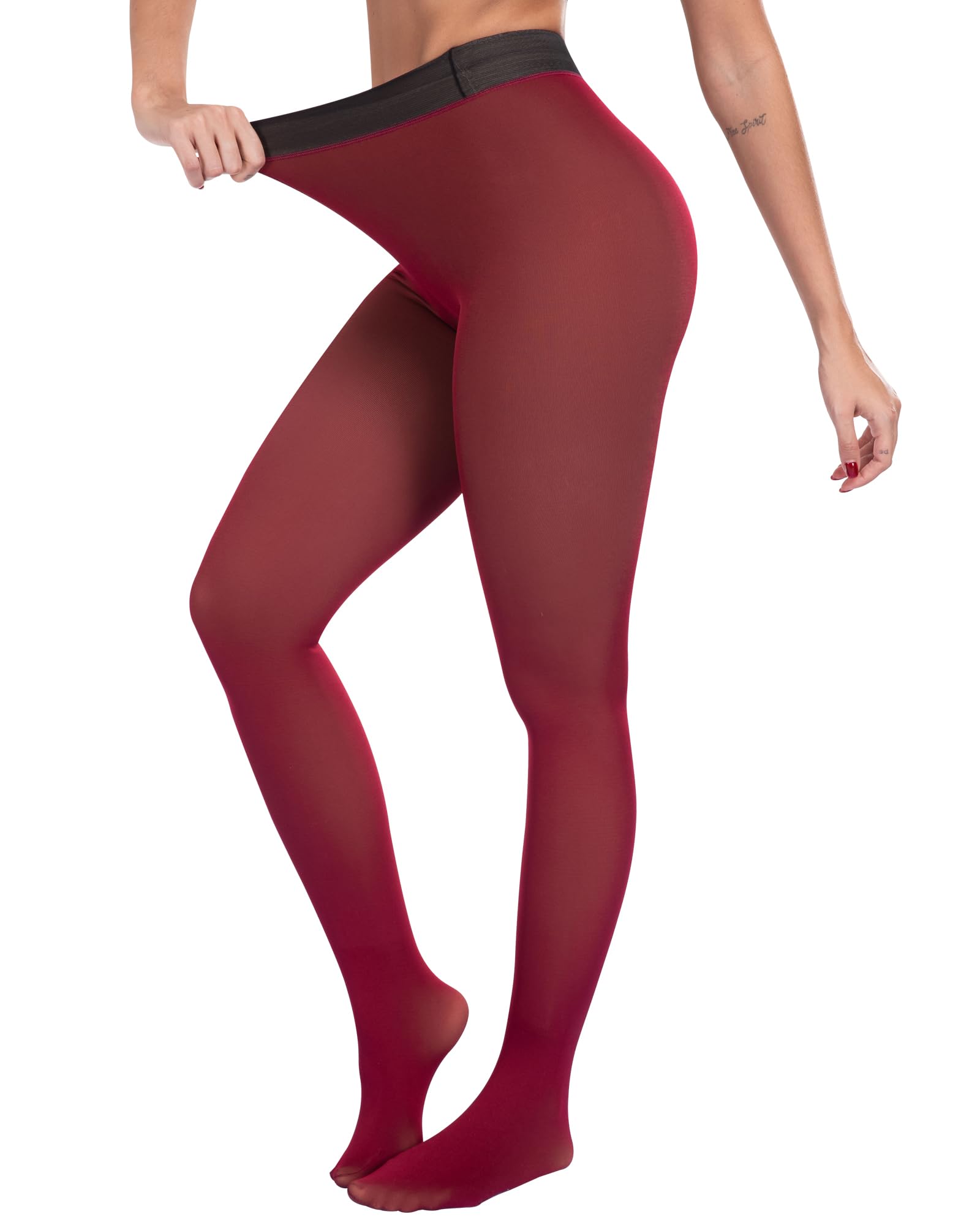 ATHVOTAR Fleece Lined Winter Tights Women - Thermal Warm Opaque Pantyhose Thick Sheer Leggings