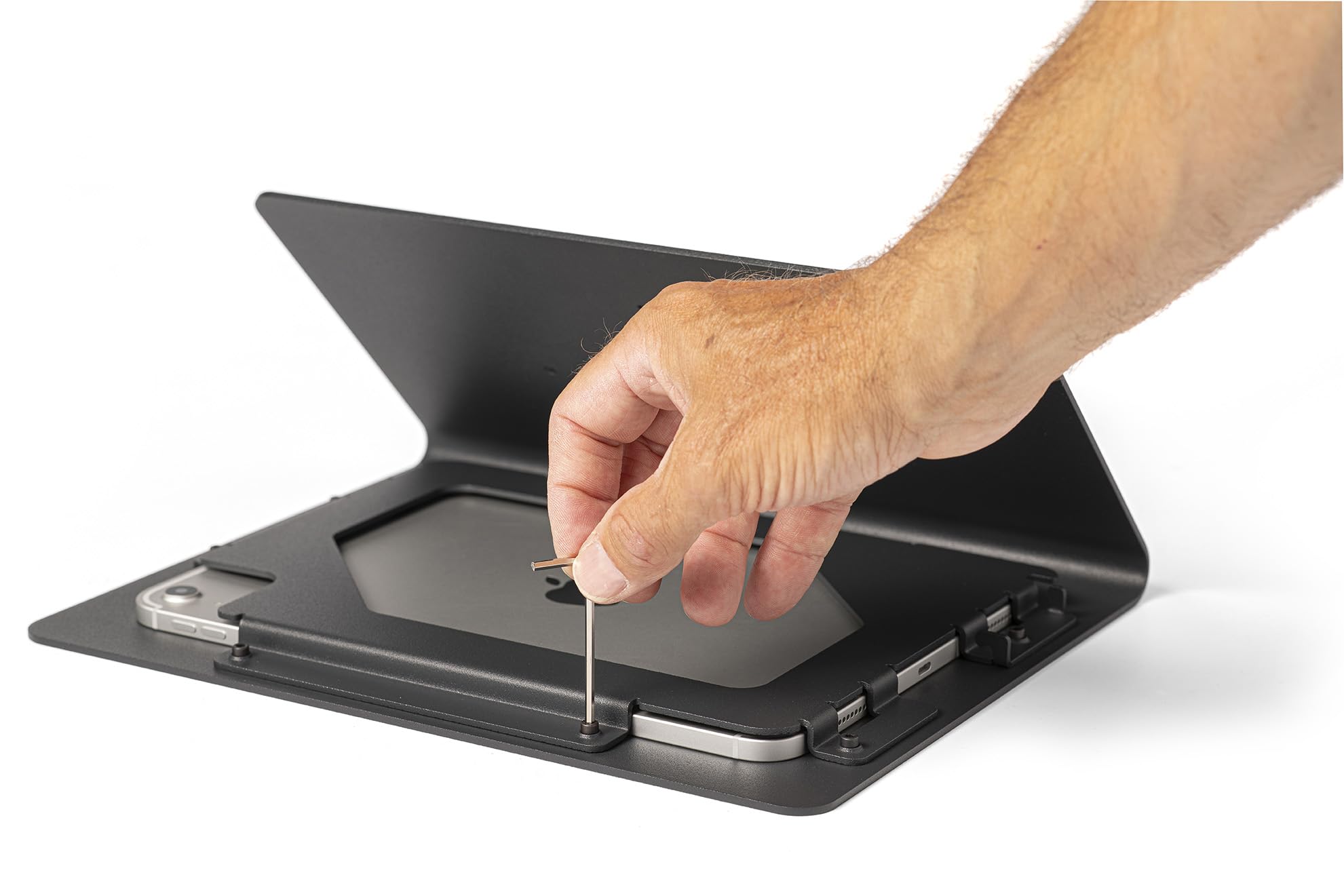 Supporto per iPad antifurto | Supporto da tavolo sicuro in metallo per tablet per business, POS e retail | Compatibile con iPad 10ª gen (2022) e 11ª gen A16 (2025), nero