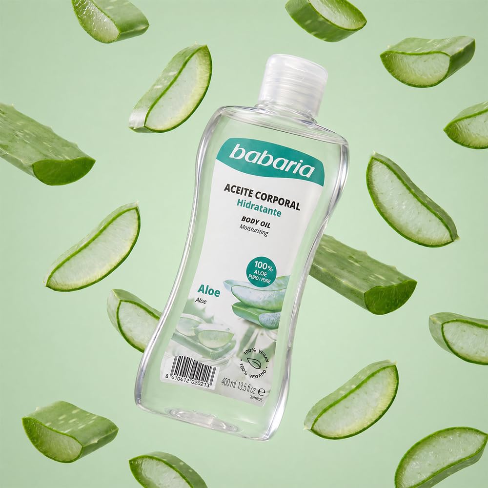 Amazon.com: BABARIA Aloe Vera ACEITE Corporal HIDRATANTE 400ML : Belleza y  Cuidado Personal