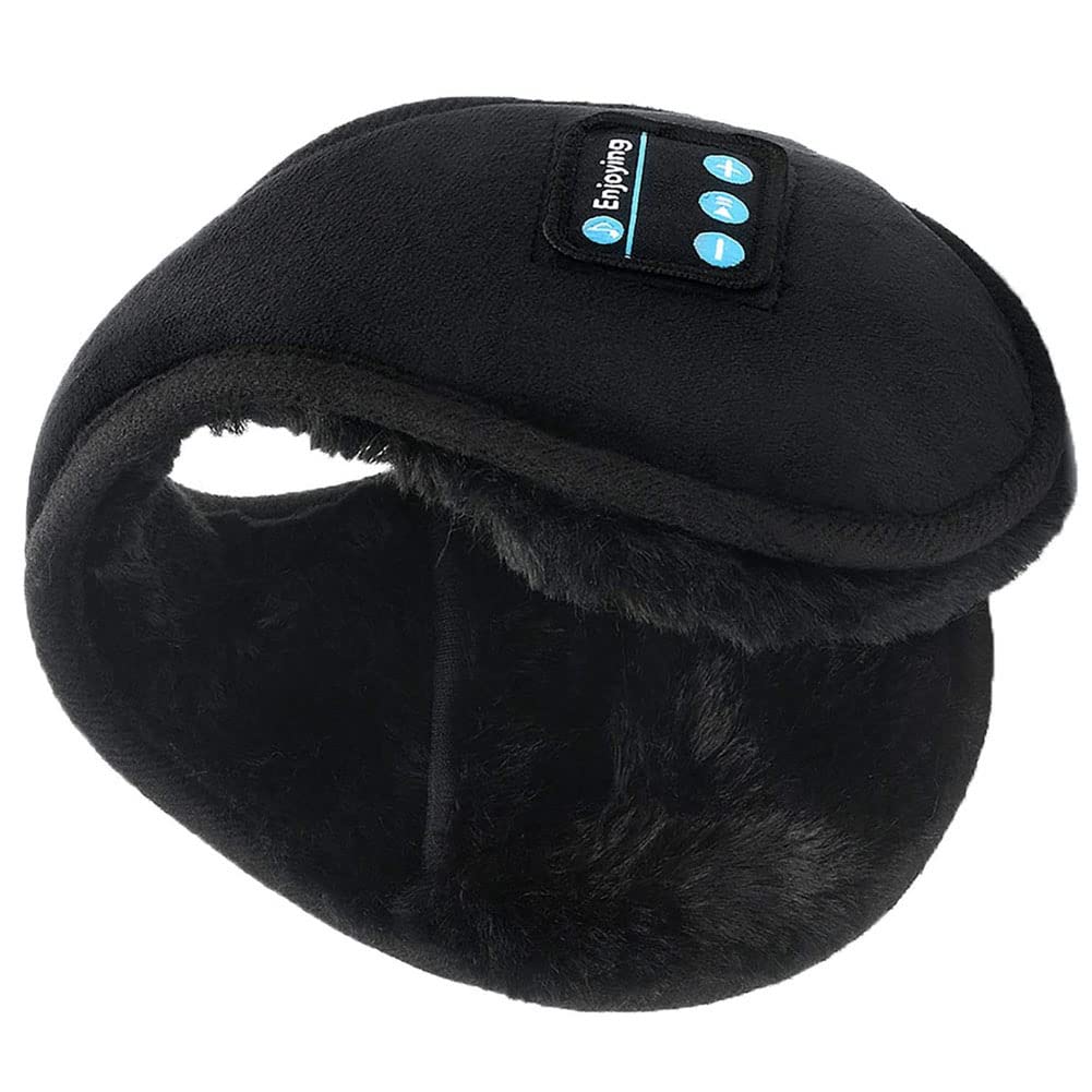 TOSSPER Bluetooth Earmuffs Headphones, Bluetooth 5.0 Wireless Stereo Ear Warmer, Foldable Wool Warmer with Mic Built-in Stereo Speakers