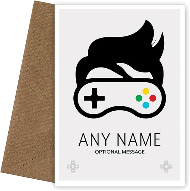 PERSONALISED GAMER birthday Card for Son, Brother, Boy, Nephew, Grandson. Gamers Glasses design greetings card perfect as boy birthday card inc. 8th, 9th, 10th birthday card, 11th, 12th, 13th, 16th.
