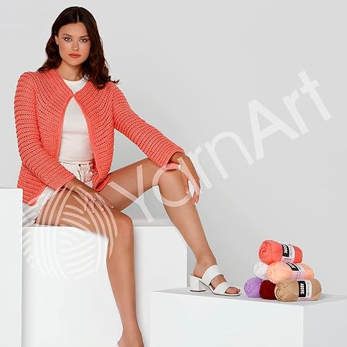 Miniatura 6 de 1 madeja YarnArt Adore, Hilo antibolitas, 100% acrílico antibolitas, 100 g (3.5 oz), 918.6 ft (306 yd), 3 Light-DK, Turquoise - 343