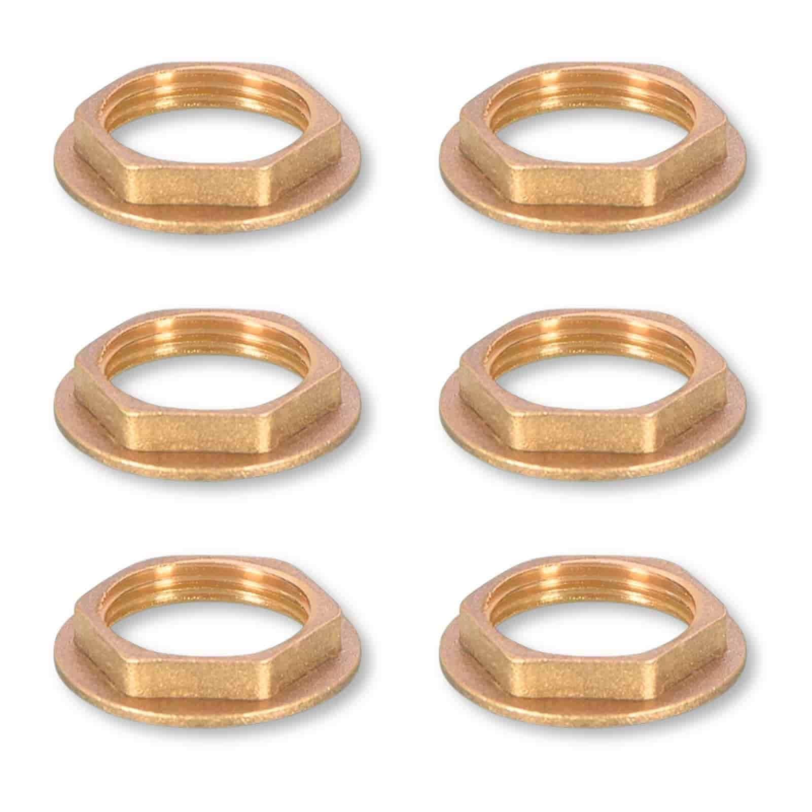6 Pezzi Ottone Flangia Dadi esagonali, 3/4" filettatura interna, Raccordo idraulico Dado per Bagno Rubinetti Accessori