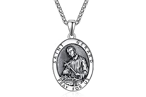 St Gerard Patron Saint Medal Amulet Necklace for Men