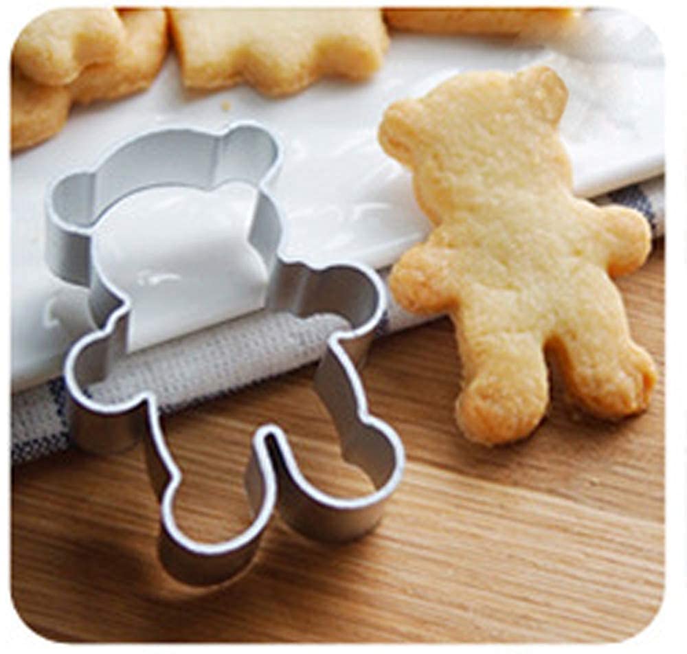 Formina Per Biscotti Orsetto Set 4 Formine Biscotti A Forma Di Orsetto - Acciaio Inox Per Pasta, Fondente, 8x6 Cm Stampi Biscotti Befana - Foto 8