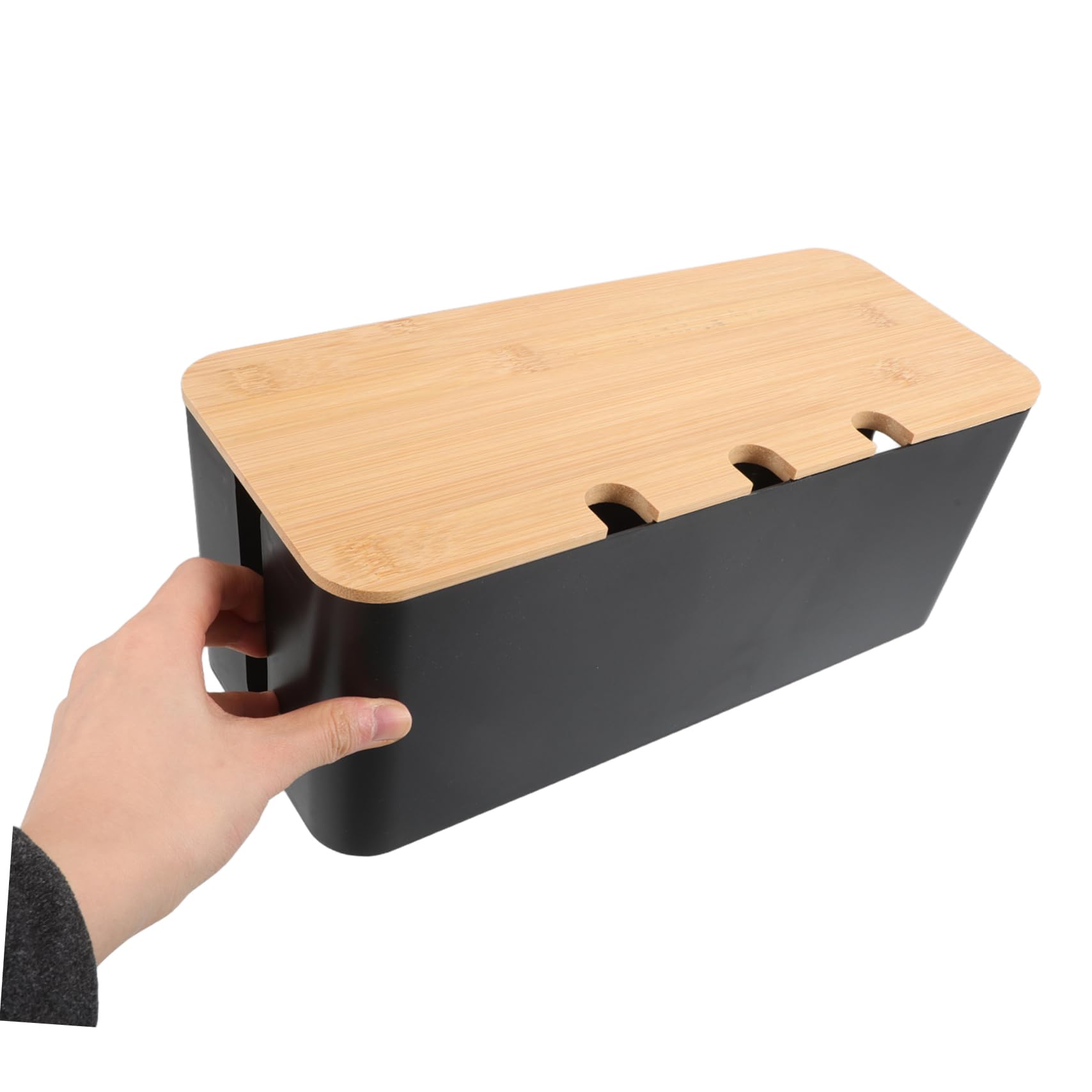 Kabelmanagementbox mit Löchern 1 Satz aus Kunststoff und Holz