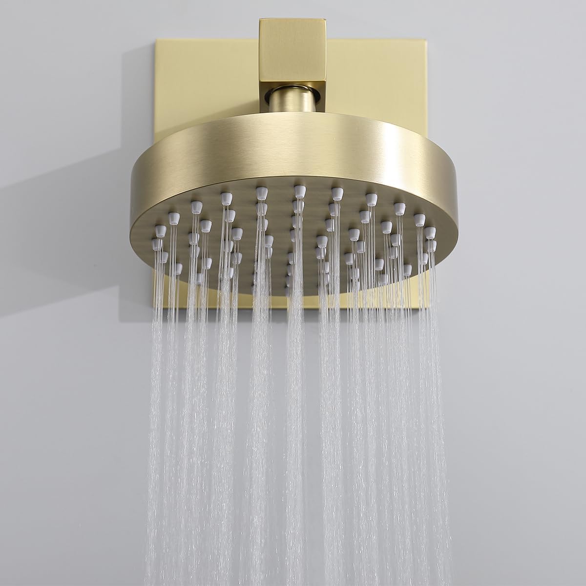 RANDOM Brushed Gold Shower Arm with Flange Rain Shower Head Extension Arm Shower Head Extender,Thicken Stainless Steel.91333-BG