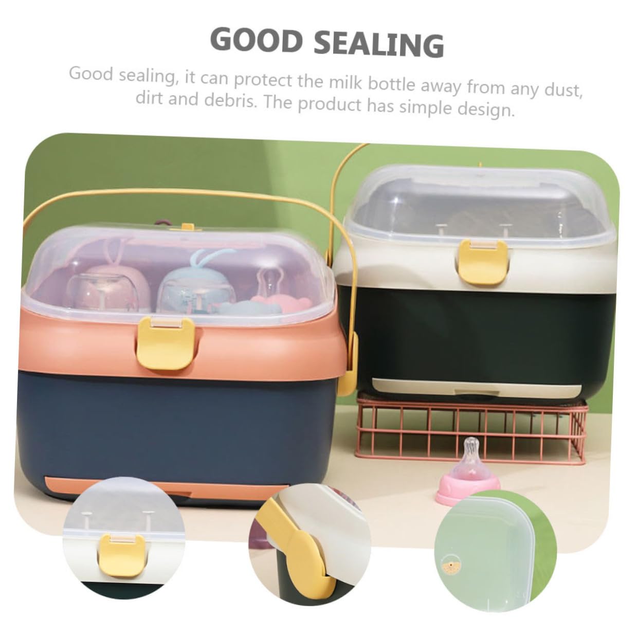 Aufbewahrungsbox mit Deckel Multifunktionale Babyflaschen aus Pp Flaschenhalter zum Trocknen und Staubdichtem Lagern für Babyprodukte im Haushalt