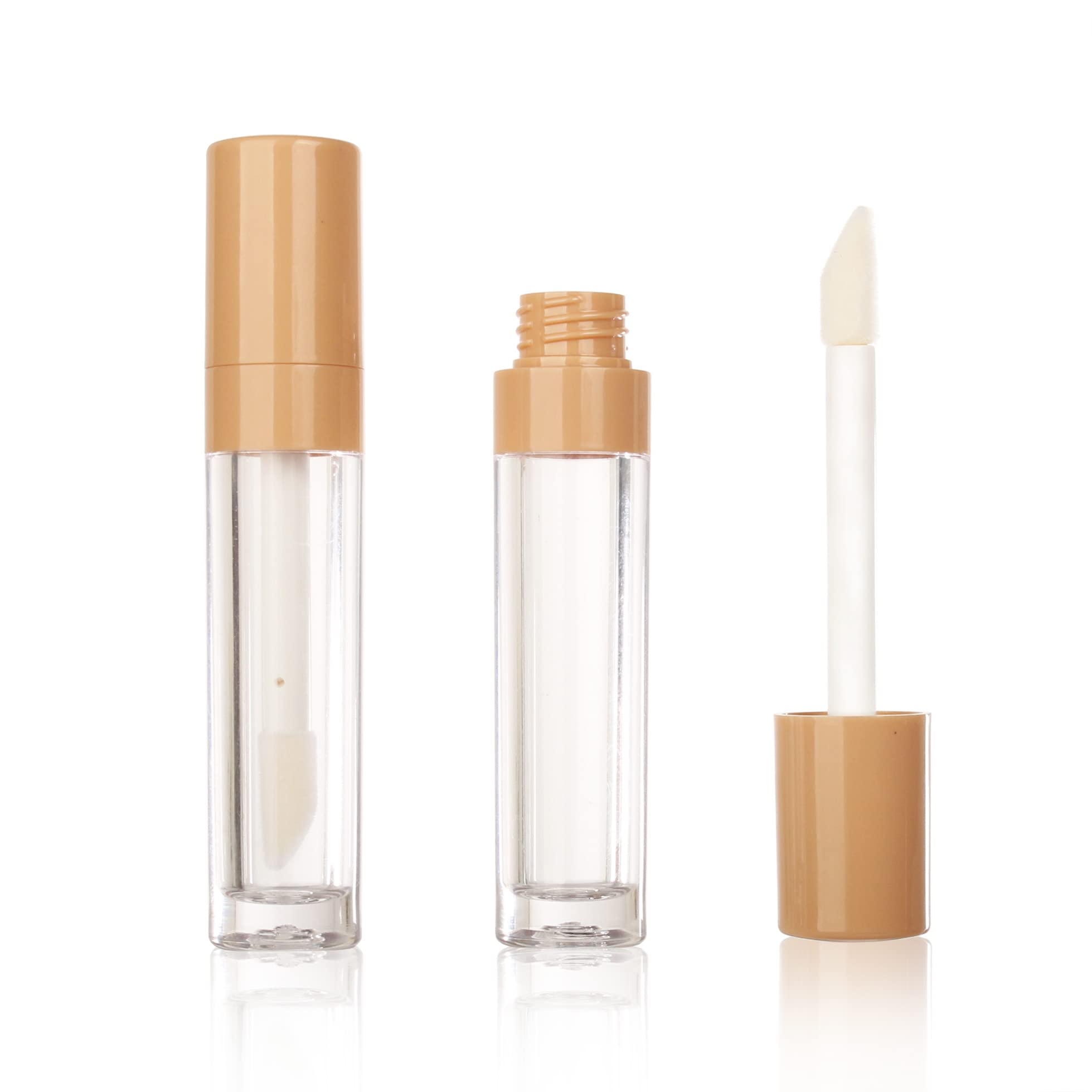COSIDEA 30pcs Nude Empty 8ml 0.27oz PETG Lip Gloss Tubes with Big Doe Foot Wand，Lipgloss Containers，Concealer Tube Packing Container Bulk Wholesale