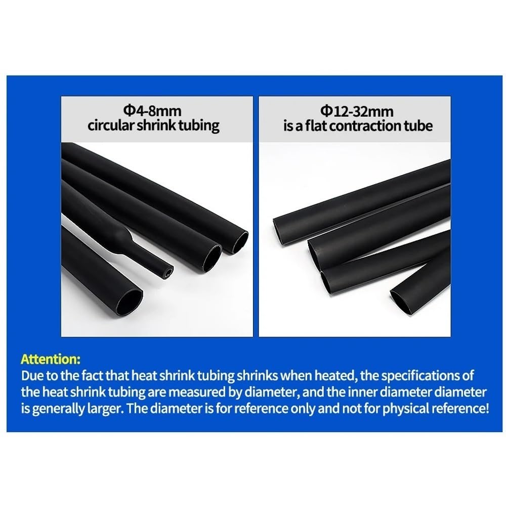 Tubo Cable Alambre Tubo Termorretráctil 4:1 100m con Pegamento Poliolefina | 100 metros/10M, Tubo termorretráctil de poliolefina, 4, 6, 32mm(20MM*10M)