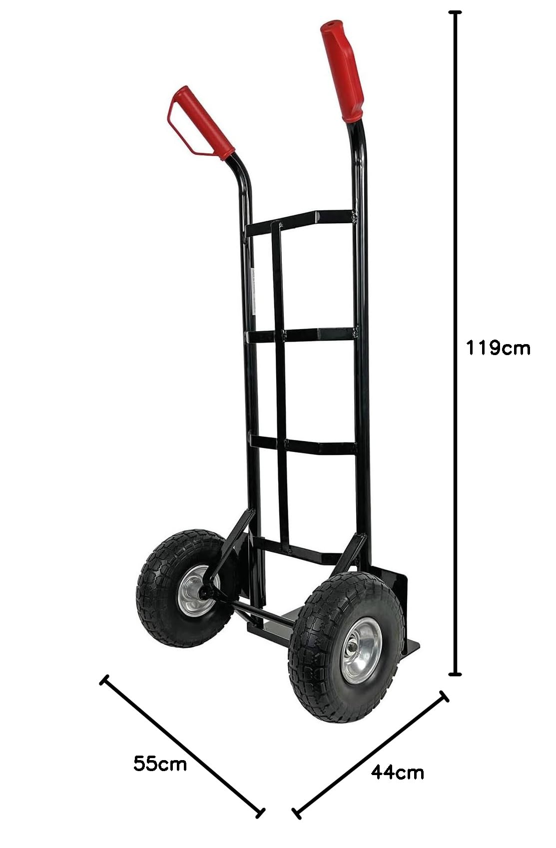 HBH Profi Sackkarre Schwerlast Sackkarren 320kg Vollgummireifen TK320PU Transportkarre | schwarz | hochwertige Räder | robuster Stahlrohrrahmen | Sicherheitsgriffe | max. Tragfähigkeit 320kg