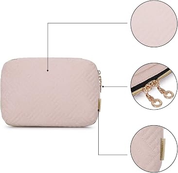 BAGSMART Large Electronics Organizer Travel Case, Travel Essentials, Cord Organizer Travel Cable Organizer Bag, Travel Accessories for Women, Pink