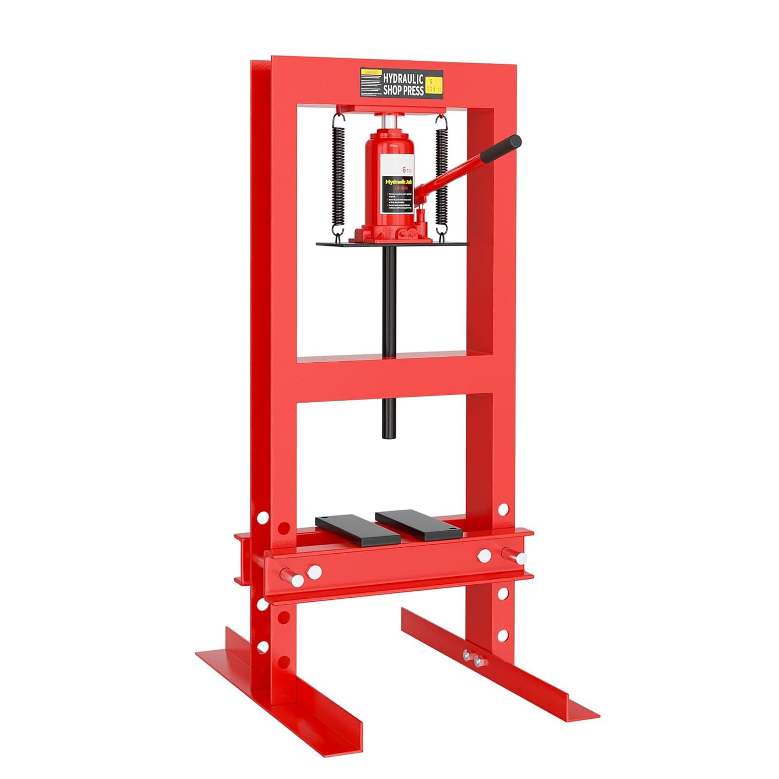 Prensa hidráulica de 6 toneladas, prensa manual de taller para garaje y trabajo de metal, prensa hidráulica estable con 4 niveles de altura y válvula de seguridad, ideal para cambios de rodamientos