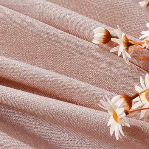 Image of Joydeco Linen Curtains for Living Room,Light Filtering Rod Pocket Back Tab Semi Sheer Drapes Window Long Curtains 108 inches Long Sheer Bliss