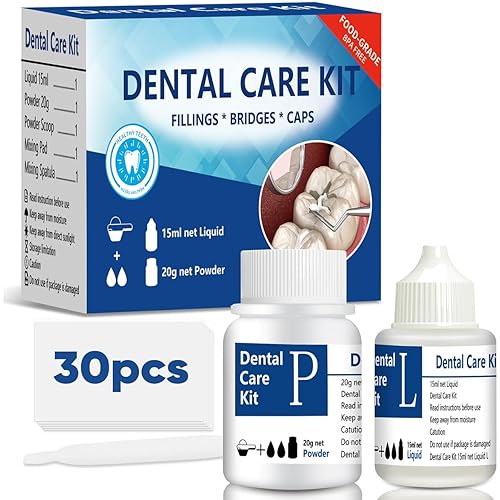 Tooth Repair Kit, Temporary Teeth Replacement, Zinc Oxide Eugenol Cement Dental Kit for Broken Chipped Teeth, Missing Teeth, Crown Fillings & Bridges, Improving Smile 4pcs