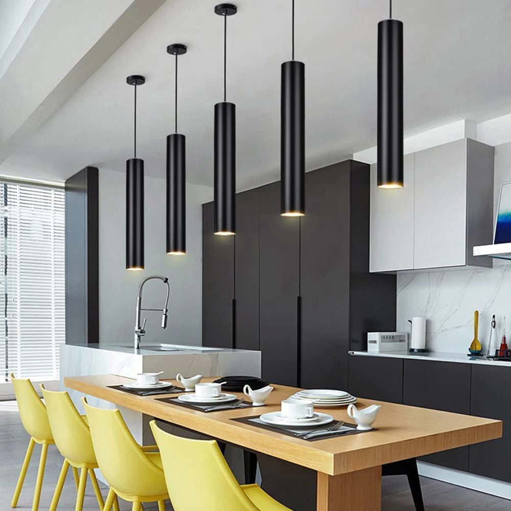 Lampa wisząca LED 5W Nordic długa rurka wisząca lampa kuchenna sufitowa lampa wisząca energooszczędna rura cylindryczna przemysłowy regulowany żyrandol na ladę barową Interesting
