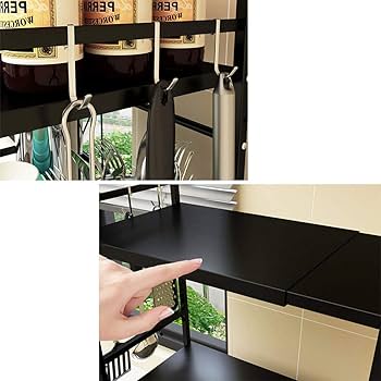 キッチンラック多層可動プーリ床式リビング小型きょう雑物電子レンジオーブン収納棚 プーリ床式リビング小型きょう雑物電子レンジオーブン収納棚