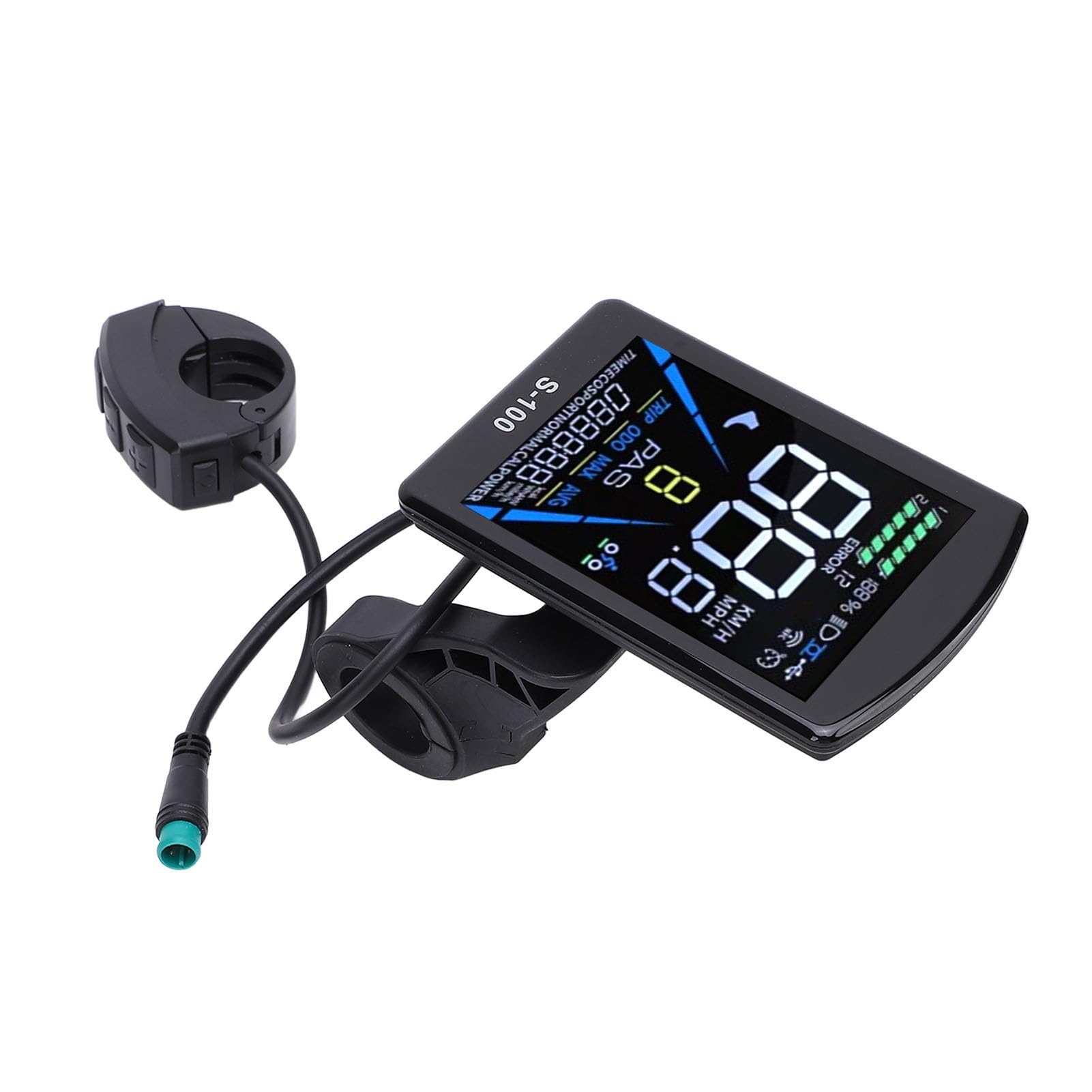 Generic Display LCD Universale per Bici Elettrica Pannello di Controllo LCD per Bici Elettrica ABS da 24 V a 72 V Schermo Impermeabile a 5 Pin per Manubrio da 22,2 Mm Mountain Bike Pendolari Ciclismo
