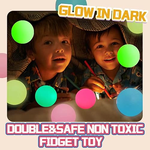 Miniatura 4 de JALCH 36 bolas grandes con rebote de 1.8 pulgadas de 1.8 pulgadas de 6 estilos surtidos con bolas hinchables súper altas, 6 unidades x 6 estilos