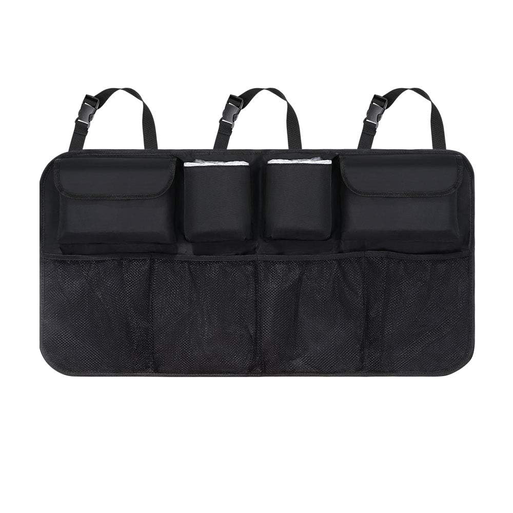 Hanging Storage Bag in Car Trunk for Alfa Romeo Junior 2024 2025, Foldable Storage Bag in Trunk with 8 Pockets and Adjustable Straps