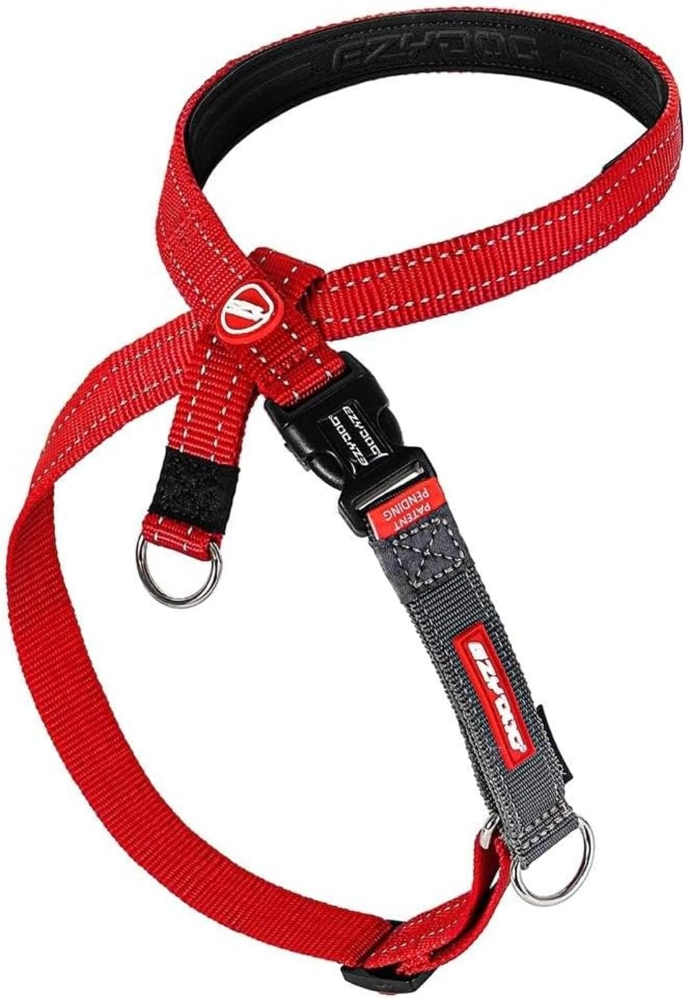 EzyDog Crosscheck No Pull Dog Training Harness – 2-in-1 Escape Proof Reflective Dog Harness for Easy Controlled Walks (M, Red)