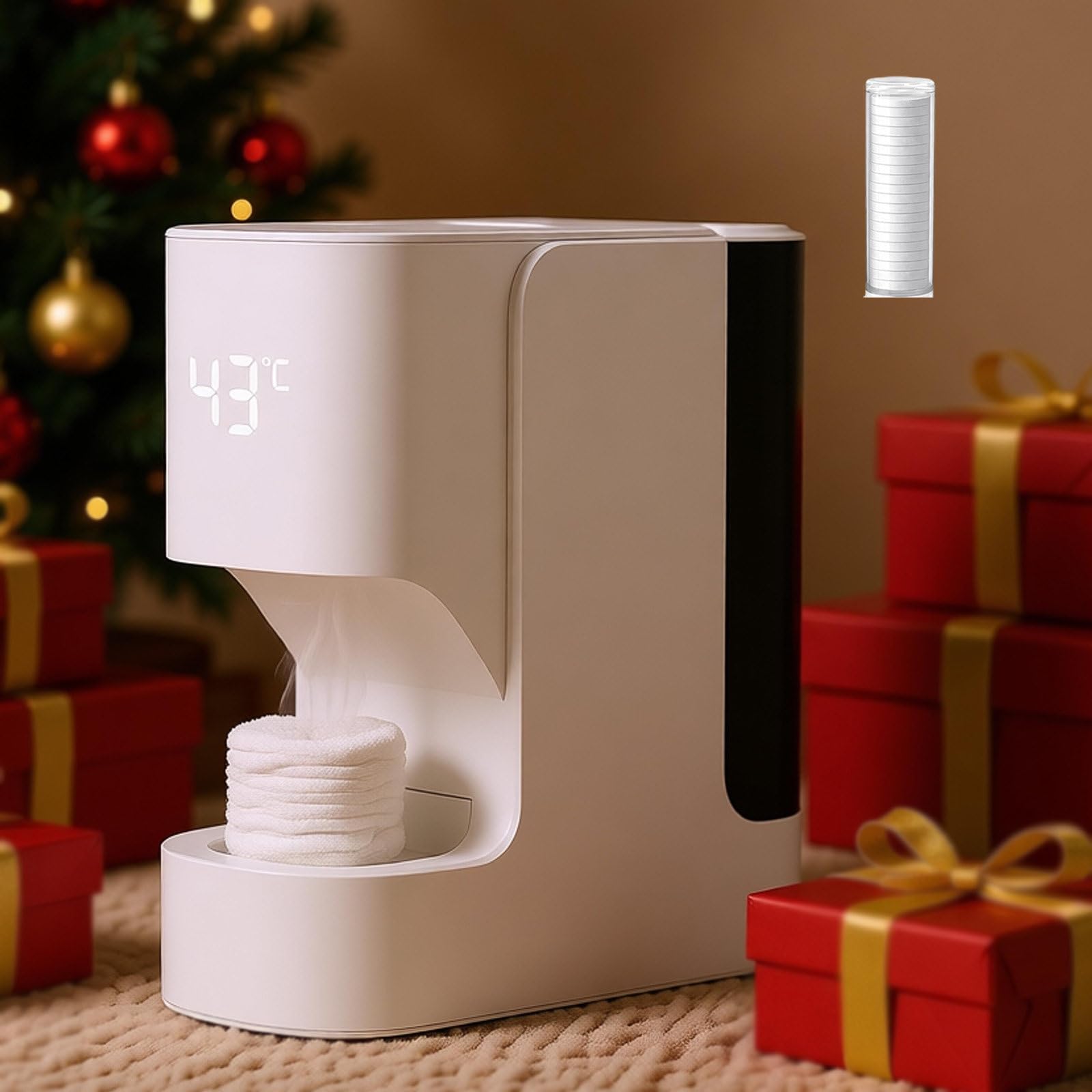 DzkZen Hot Face Towel Heater Machine Dispenser, Towel Warmer for Facials, Hot Towel Dispenser, Automatic One-Click Start, Heats Up In 5 Seconds, Smart Voice Alerts with20towels