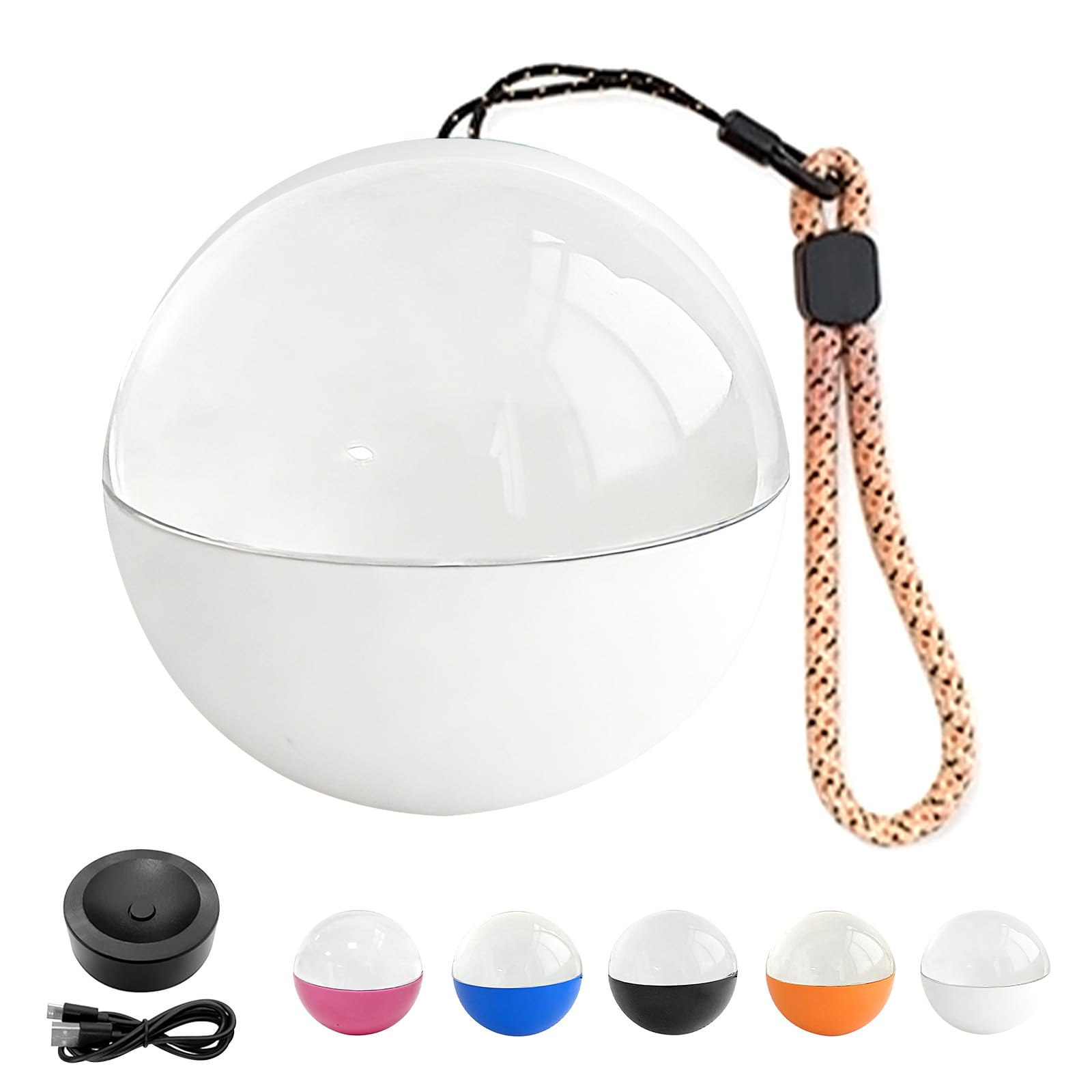 Memory Sphere Lamp, Crystal Ball Video Player 2.8" Memory Orbs Ornament 4GB Uploadable Videos & Photos, Personalized Unique Desk Night for Couples Friends Birthday Christmas (White Memory Orb)