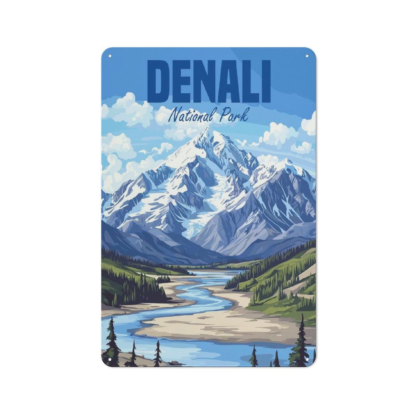 Junmoney Style-12 For Hobby Room Or Studio, Denali National Park Retro Metal Wall Sign 30X20cm, For Vintage Wall Decor Fans, For Themed Room Decoration
