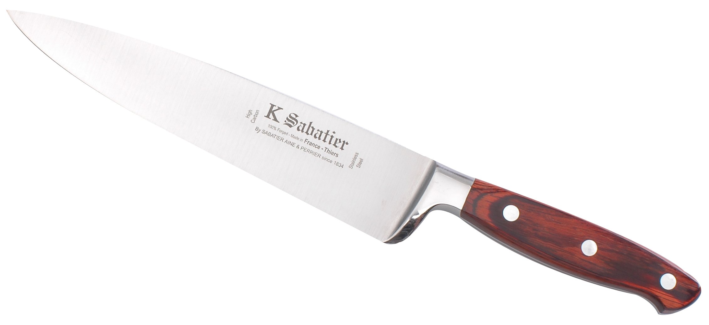K SABATIER - Cuisine 20 Cm Gamme Elegance - Acier Inoxydable - Manche Bois - 100% Forge - Entièrement Fabrique en France