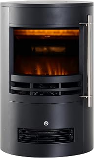 HOMCOM Elektrokamin mit Heizung Elektrischer Kamin 900/2000W Schwarz