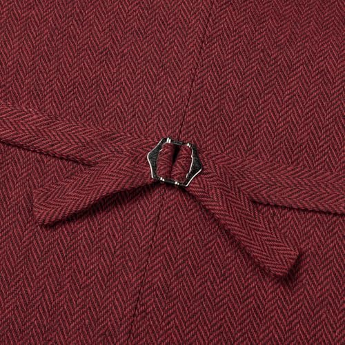 Image of SOLOVEDRESS Mens Vintage Tweed Suit Vest V Neck Casual Wool Waistcoat for Wedding Groomsmen