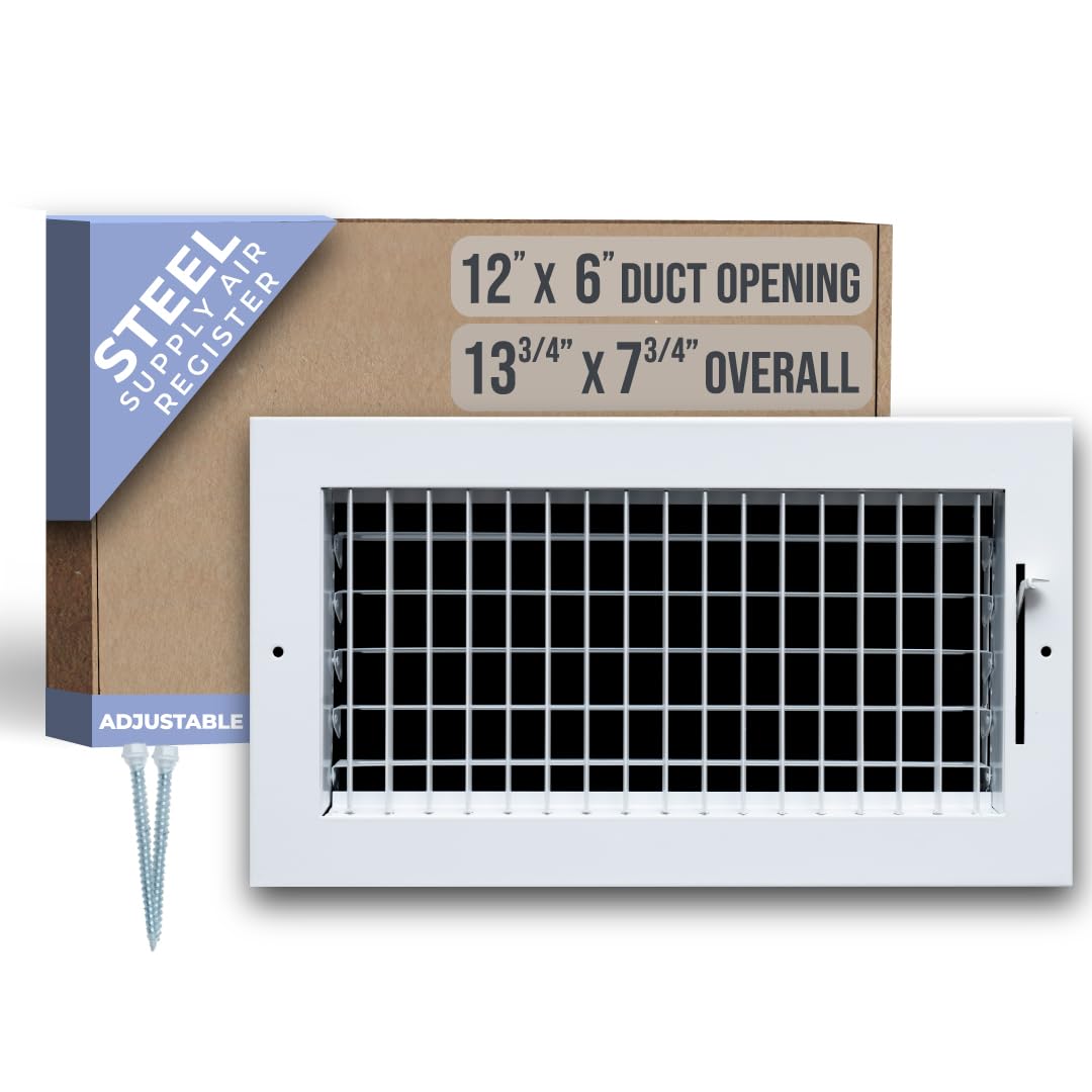 Fits 12x6 Duct Opening Steel Adjustable Air Supply Grille by Handua