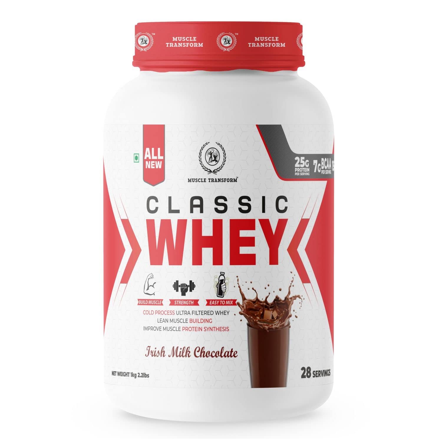 MUSCLE TRANSFORM CLASSIC WHEY PROTEIN WITH 25GMS OF PROTEIN PER SERVING | MUSCLE GAIN | STRENGTH | MUSCLE RECOVERY (IRISH CHOCOLATE, 1KG) (B0CN9FXT3M) Amazon Price History, Amazon Price Tracker