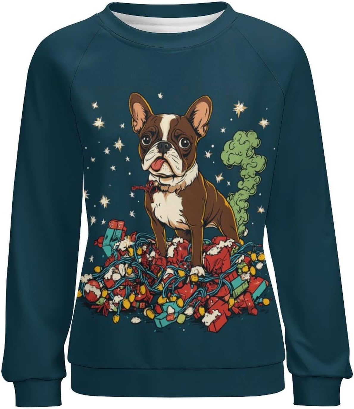 MARSVOVO Christmas Sweatshirt For Women Crew Neck Long Sleeve Shirt Xmas Funny Graphic Pullover Tops
