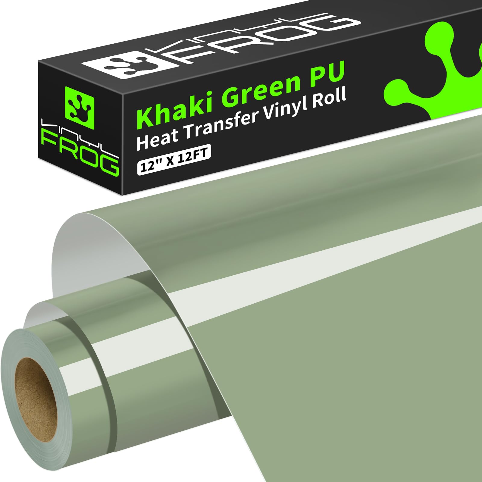 VINYL FROG Sage Green Heat Transfer Vinyl Roll 12" x12ft Matte HTV Vinyl